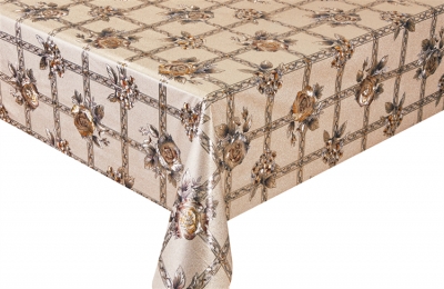 PVC embossed pattern tablecloth with fabric backing