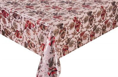 PVC embossed pattern tablecloth with Flannel Back