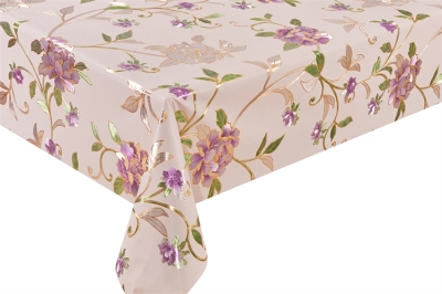 PVC embossed pattern tablecloth with Flannel Back