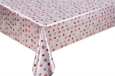 PVC embossed pattern tablecloth with fabric backing