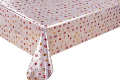 PVC embossed pattern tablecloth with fabric backing