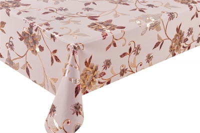 PVC embossed pattern tablecloth with Flannel Back