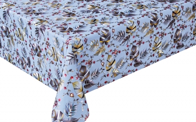 PVC embossed pattern tablecloth with Flannel Back