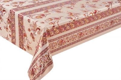 PVC embossed pattern tablecloth with fabric backing