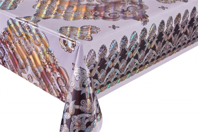 PVC embossed pattern tablecloth with Flannel Back