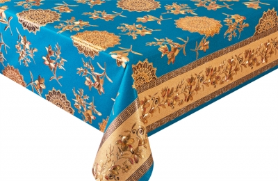 PVC embossed pattern tablecloth with Flannel Back