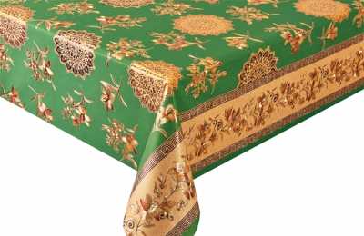 PVC embossed pattern tablecloth with fabric backing