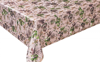 PVC embossed pattern tablecloth with fabric backing