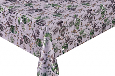 PVC embossed pattern tablecloth with fabric backing