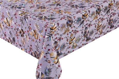 PVC embossed pattern tablecloth with Flannel Back