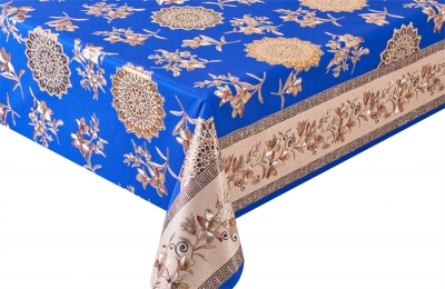 PVC embossed pattern tablecloth with Flannel Back