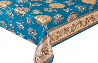 PVC embossed pattern tablecloth with Flannel Back