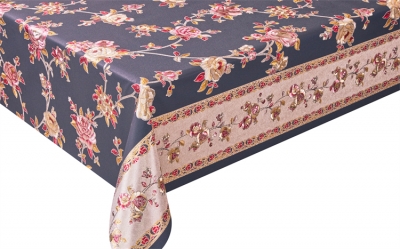 PVC embossed pattern tablecloth with Flannel Back