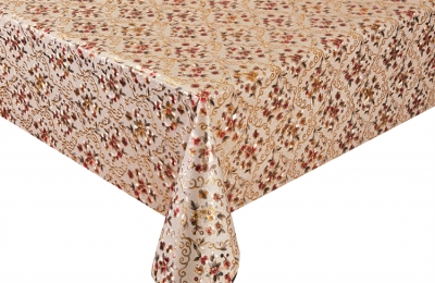 PVC embossed pattern tablecloth with fabric backing