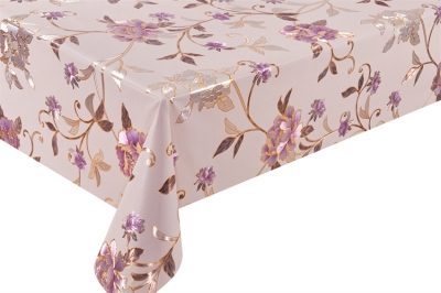 PVC embossed pattern tablecloth with Flannel Back