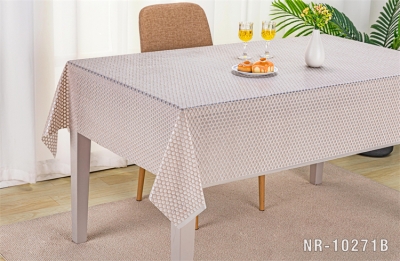 Vinyl tablecloth table over with fabric backing