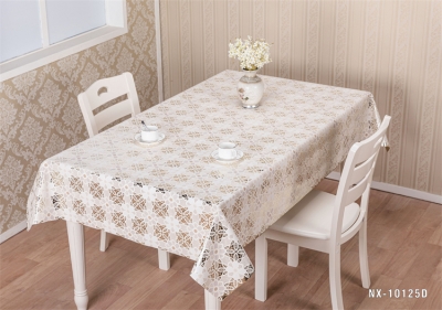 Vinyl tablecloth table over with fabric backing