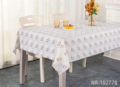 Vinyl tablecloth table over with fabric backing