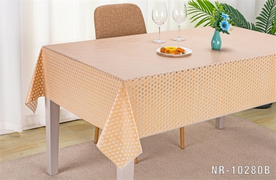 Vinyl tablecloth table over with fabric backing