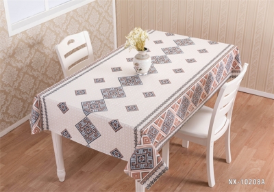 Vinyl tablecloth table over with fabric backing