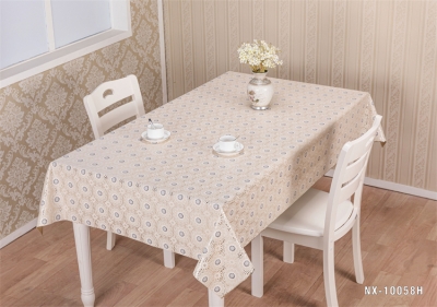 Vinyl tablecloth table over with fabric backing