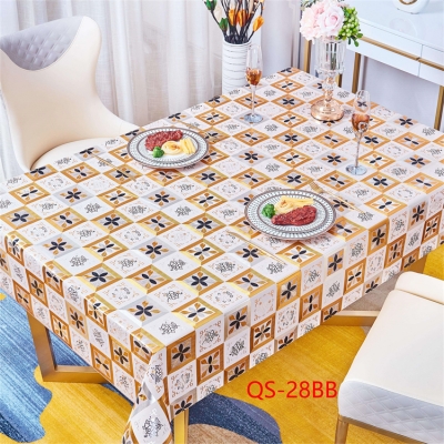 PVC/Vinyl tablecloth table over table cloths