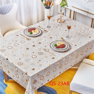 PVC/Vinyl tablecloth table over table cloths